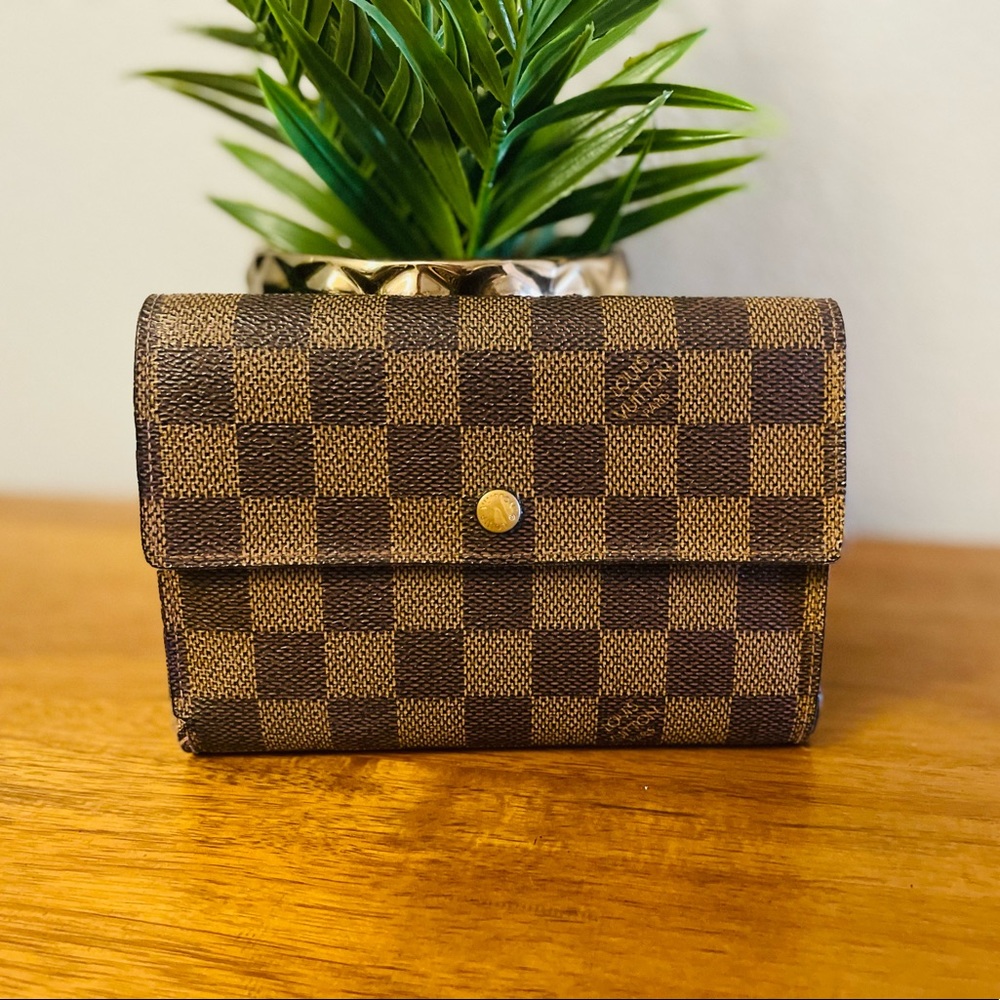 LOUIS VUITTON Porte-Trésor Étui Papier Damier a Ebene Large Wallet 💯 AUT…